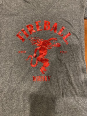 Women s Fireball whisky V Neck Shirt. Size Small. NWOT