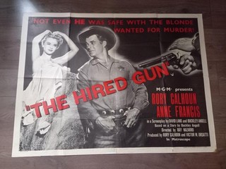 THE HIRED GUN 1957 BRITISH QUAD POSTER RORY CALHOUN ANNE FRANCIS VINCE EDWARDS