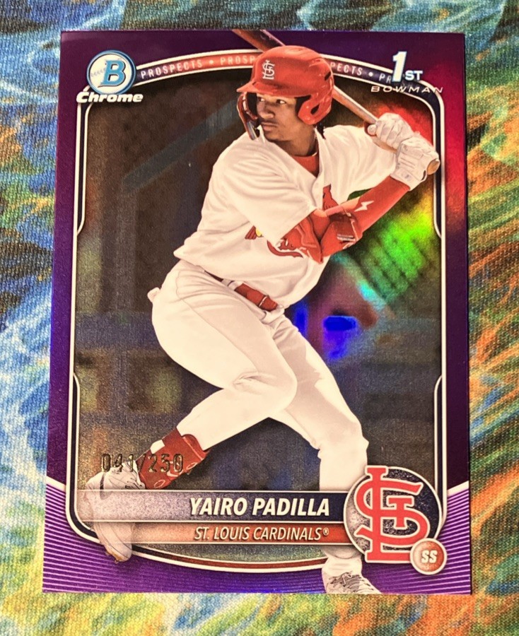 2025 Bowman Chrome Yairo Padilla #BCP-236 Purple Refractor /250 Cardinals
