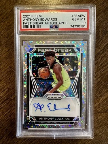New Listing2021 Panini Prizm Fast Break Autographs Anthony Edwards *PSA 10*  #FB-AEW