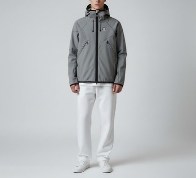 66 North Polartec Jacke Herren Groß Grau Reißverschluss Multipocket Logo Dehnbar