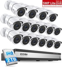 ZOSI 16CH 2TB Security Camera System 16x1080P Outdoor Audio Cameras Night Vision