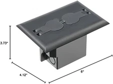 Industries FLBRF101BL-1 Retrofit Electrical Floor Box with Flip Lids