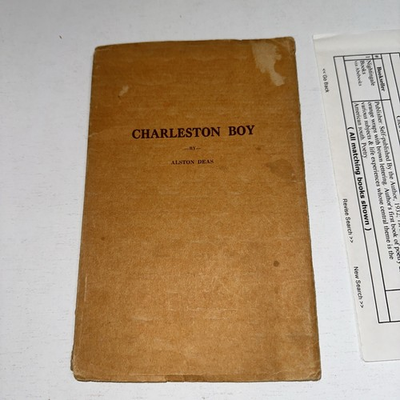 #ad Charleston Boy Book By Alston Deas 1 St Edition 1st Print 1932 SIGNED $44.95