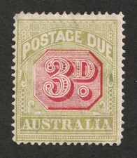 1922-30 Australia Sc# J54 -  Postage Due, Three Pence. MH Cv$17.00