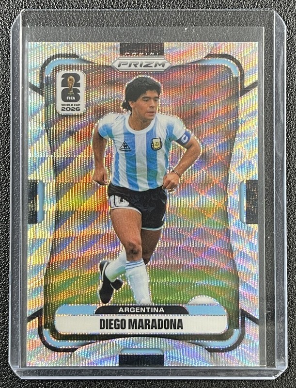 DIEGO MARADONA 2026 PANINI PRIZM WORLD CUP #21 WAVE ARGENTINA