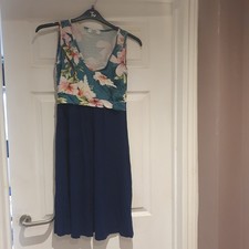Happy Mama Maternity And Nursing Dress Size Small Blue Navy Pink Green Floral