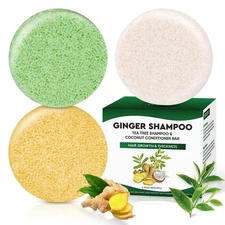 Ginger  Tea Tree Shampoo Bar for Hair Loss, Growth, Grease, and Moisture