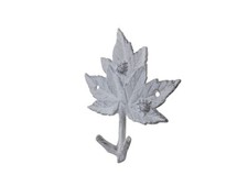 Pack Of 2 Whitewashed Cast Iron Maple Tree Leaves Decorative Metal Tree Bra...