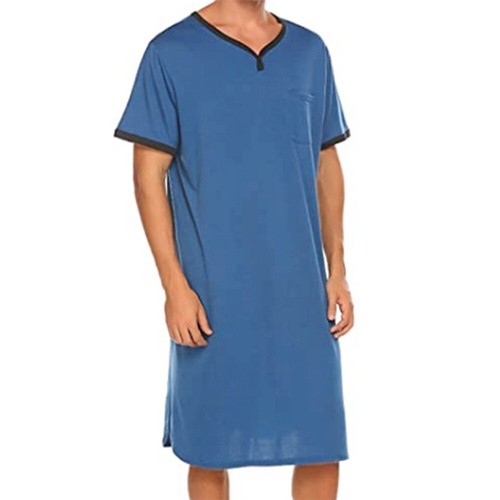 Ropa de dormir de manga corta para hombre Camisón Pijama Camisa con función de albornoz - Imagen 20 de 28