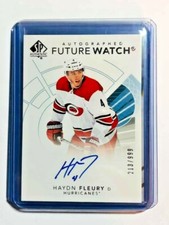 2017-18 SP Authentic #148 Haydn Fleury FWA Futurer Watch Auto RC Hurricanes