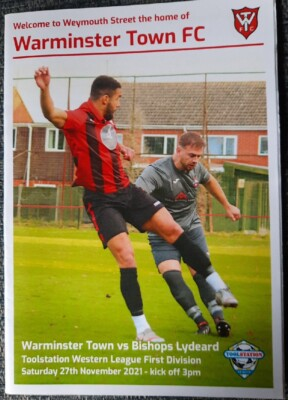 #ad WARMINSTER TOWN v BISHOPS LYDEARD TOOLSTATION WESTERN LEAGUE 1ST DIV 2021 GBP 3.50
