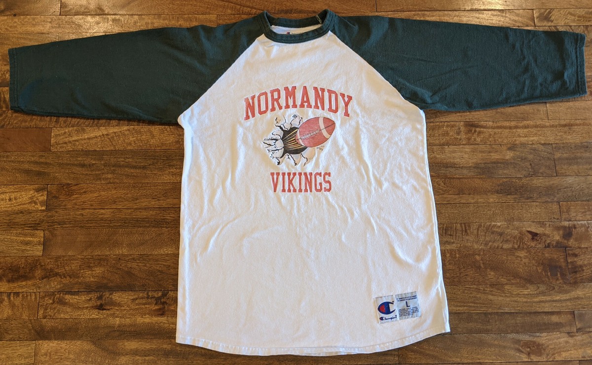 Normandy HS Vikings Football Raglan Shirt Champion Size L St 
