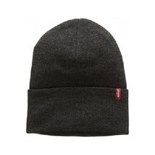 LEVIS RED TAB TURNUP BEANIE WOOLEY HAT / GIFT GEMMA - DARK GREY