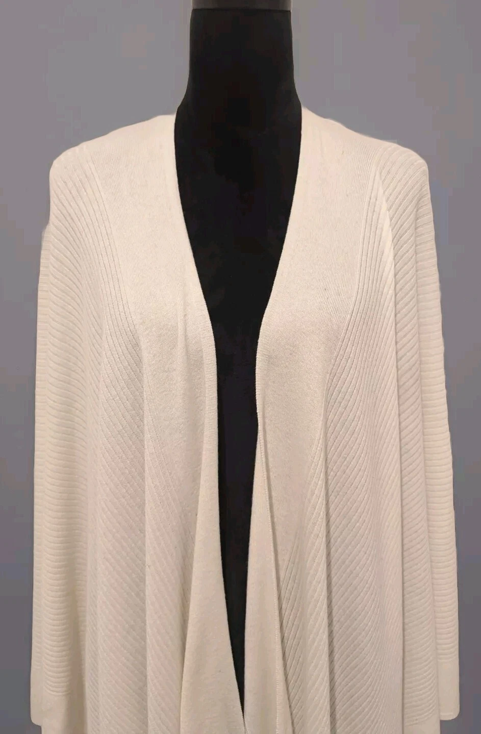 Polo Ralph Lauren Ribbed Open Poncho Cape Cardigan Boho Sz XS Ivory