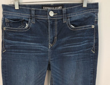 Express Jeans Womens Legging Mid-Rise Stretch Blue Jeans, Size 10