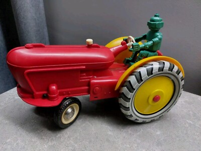 Vintage UdSSR Blech Plastik Spielzeug Roboter Fahrer Traktor Sowjetisches Spi...