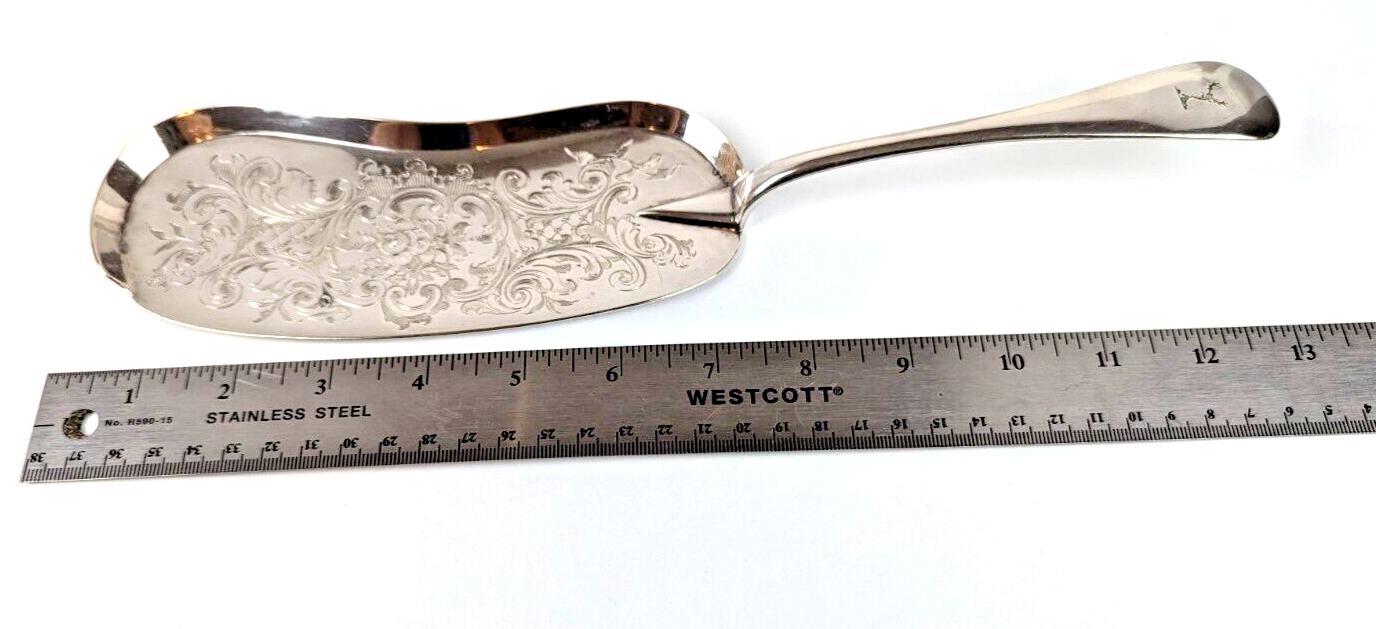 1855 English Chased Silverplate Table Crumber Elkington Mason 13