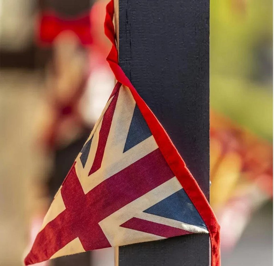 Vintage Union Jack Wimpel 5 M - British Flagge, Stoff, Retro-Dekoration