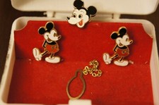 VINTAGE DISNEY MICKEY MOUSE CUFFLINKS & TIE T...
