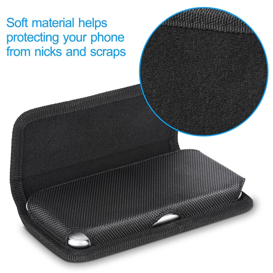 Horizontal Nylon Holster  Belt Clip Phone Case for iPhone 12 Pro Max Galaxy s9P - Image 4 of 4