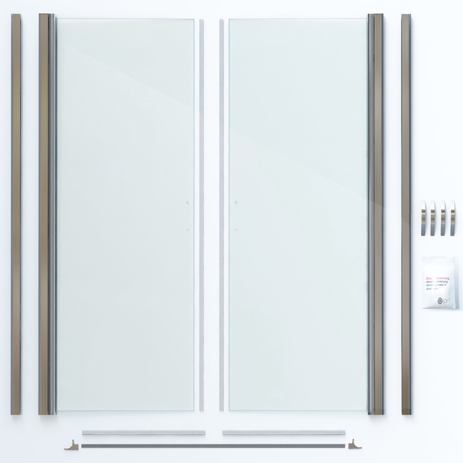 Duschtür (68-71)x190 Cm Mit Modernen Griffen – Pendel-/Schwenktür Aus ESG-Mattglas & Aluminium Fürs Badezimmer
