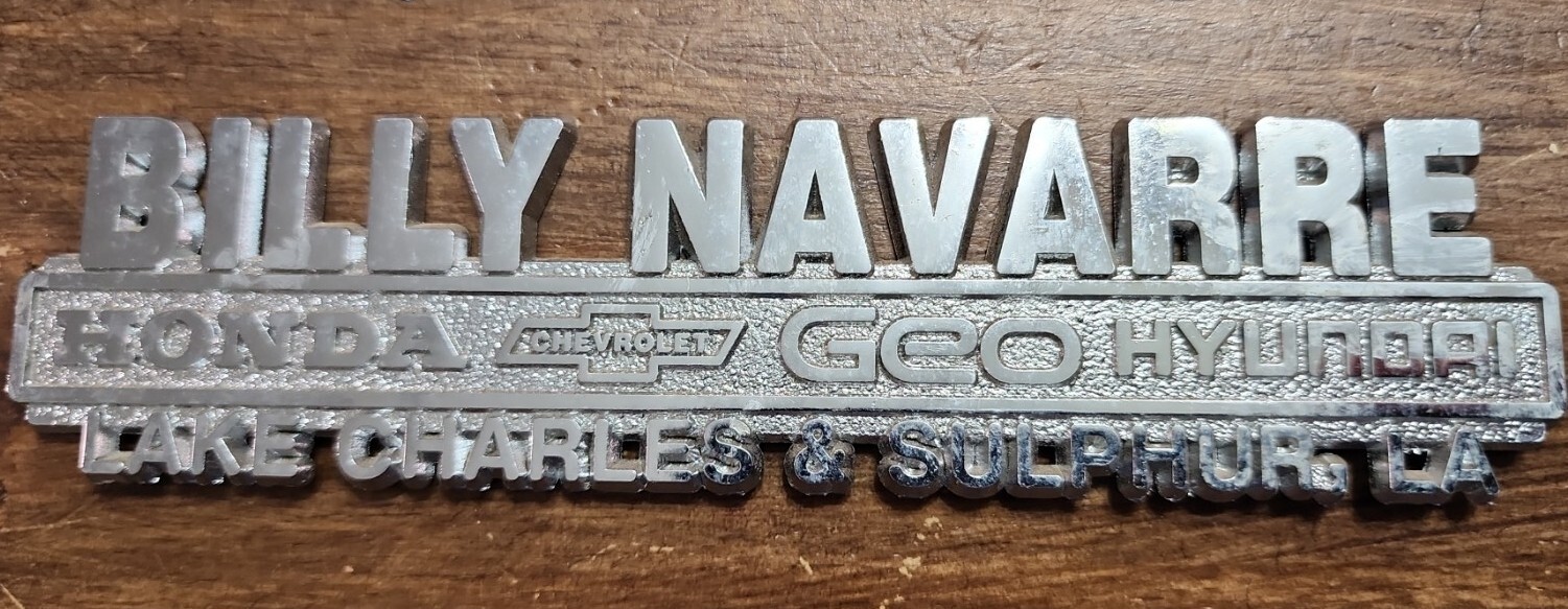 Billy NavarreChevyGEOLake Charles LaMetal Dealer Emblem Car