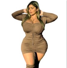 NEW Plus Size Drawstring Party Club Dress Size XL, 1X & 2X