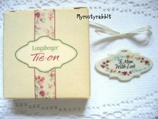Longaberger Basket 2001 Mother's Day Tie-On ~ Vintage Blossoms Mom NEW