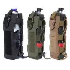 Tactical Molle Pouch Water Bottle Bag Holster Camping Kettle Holder Carrier Pack
