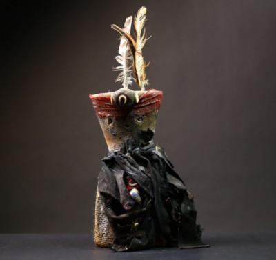 Afrikanische Vintage Nkisi Nkondi Statue Sammlerstück Voodoo Puppe Kunst Unik...