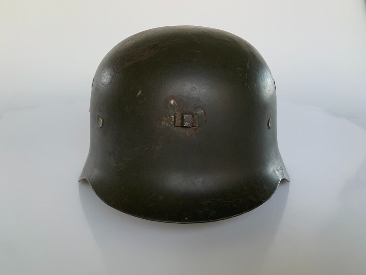 VTG Old Spanish Z42 Helmet w Reversible Amoeba Cover Paratroopers