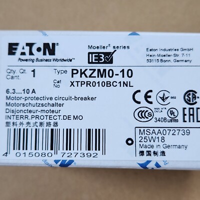 New EATON Moeller PKZM0-10 CIRCUIT BREAKER, PKZM010, PKZMO10