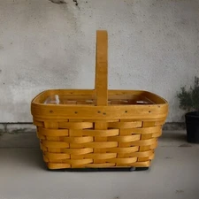 Longaberger 2002 Spring Basket Single Handle with Plastic 4 Part Divider 10.5”