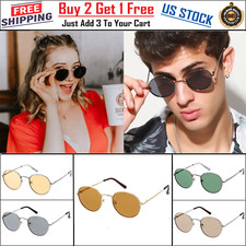 Polarized Sunglasses New 2025 Women Men Round Metal Frame Colored Lenses Retro