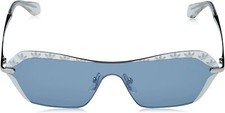 Adidas OR0015 24C White  Blue Metal Cat Eye Mirrored Sunglasses Frame 136-135