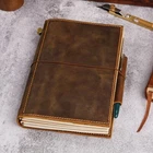Personalized genuine leather travel journal A5 refillable notebook organizer