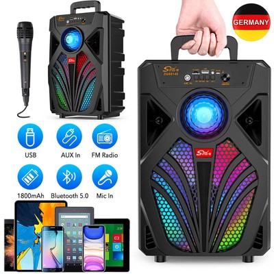 Partybox Club 8'' 2000W 5.0 Bluetooth Festival Outdoor Beach Box Lautsprecher DHL