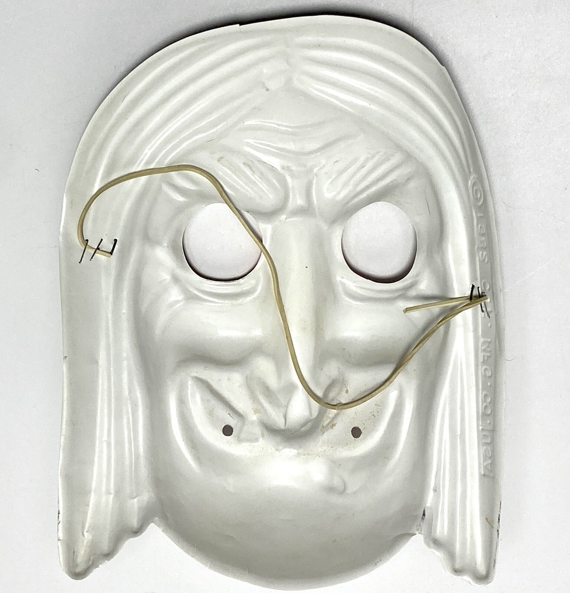 Vintage Collegeville Witch Hag Halloween Mask Scary Monster Black