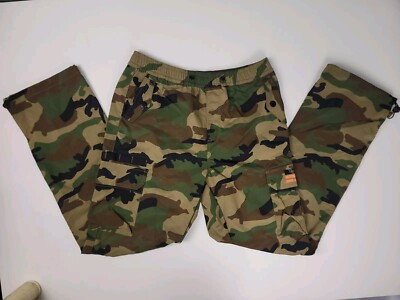 NWT Smoke Rise Mens Wood Camo Utility Nylon Stacked RED Cargo Pants Medium 