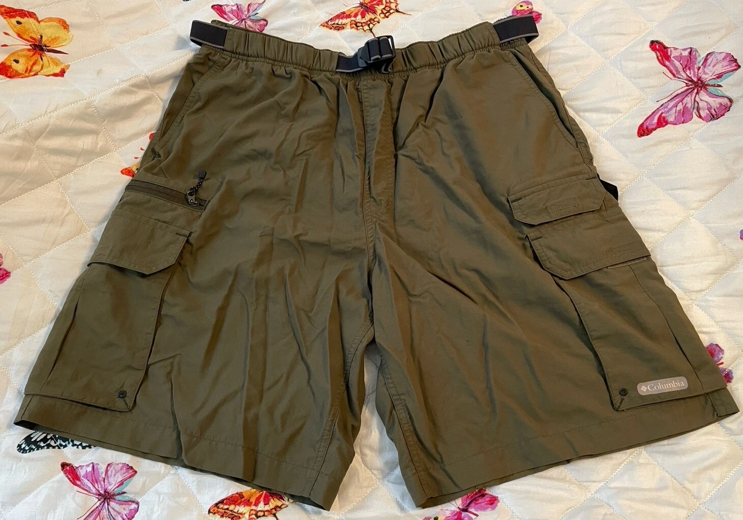 COLUMBIA Olive Green Men's Medium Cargo Shorts