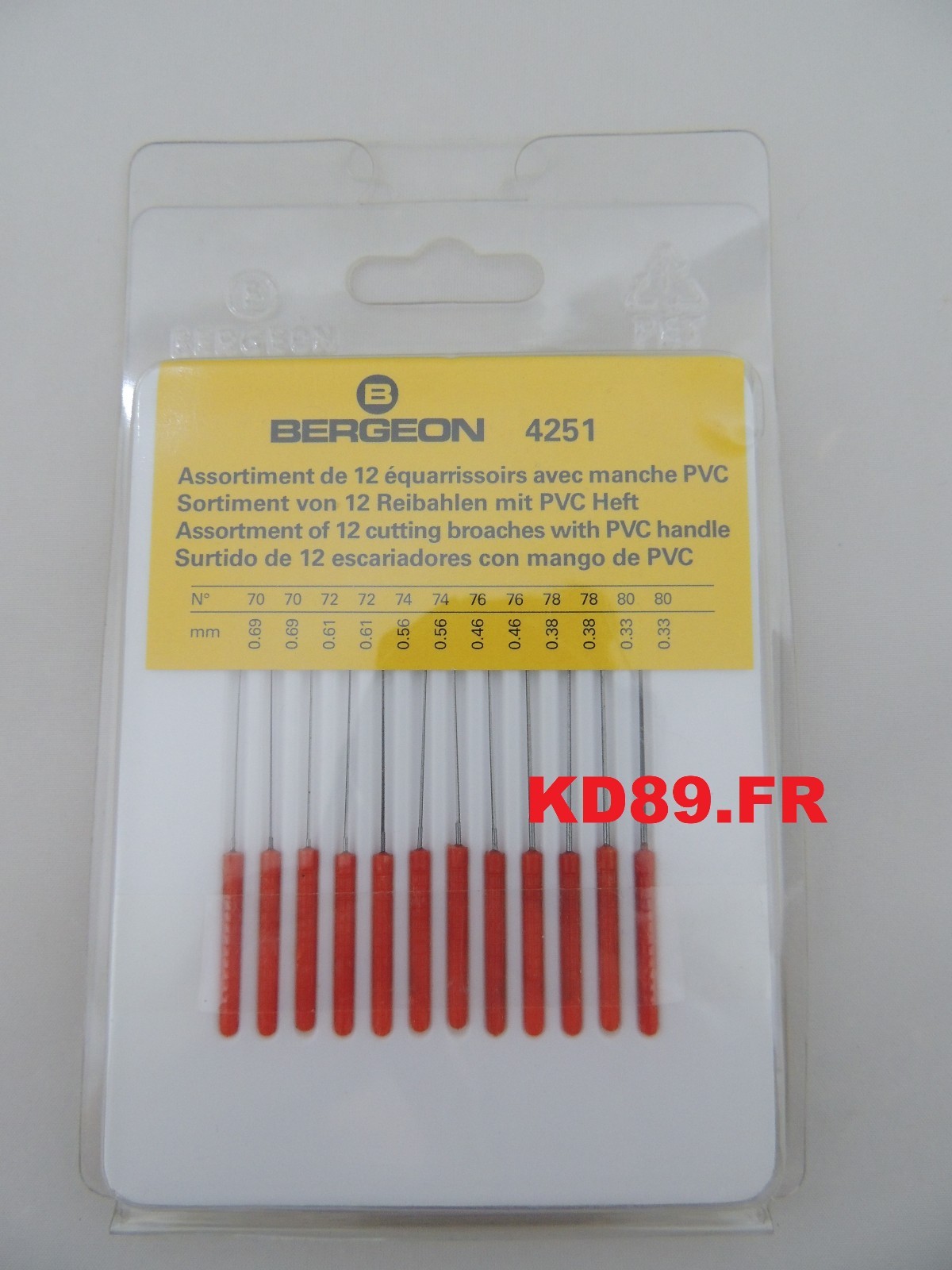 Bergeon 4251 alésoirs pour réparer les pivots de montre et ajuster les roues