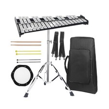 Professional 32 Note Glockenspiel Xylophone Bell Kit Muted Practice Pad P