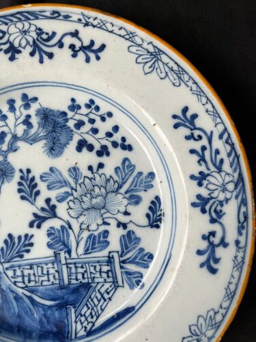 Assiette en faïence chinoise bleu et blanc Delft hollandais Bijl 18ème - Photo 5 sur 9