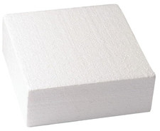Neu Styropor Kuchen Attrappe 9" Quadratisch Gerade Kante 3" Tiefschaum Modell