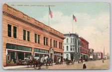 Santa Barbara, California, 1908 Street Scene, Buggies, Antique Cars A10224