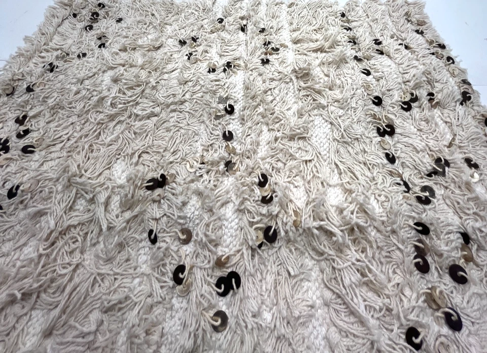 Pottery Barn Moroccan Wedding Blanket Hand Woven Pillow Cover 24x24 shag - Image 2 of 4