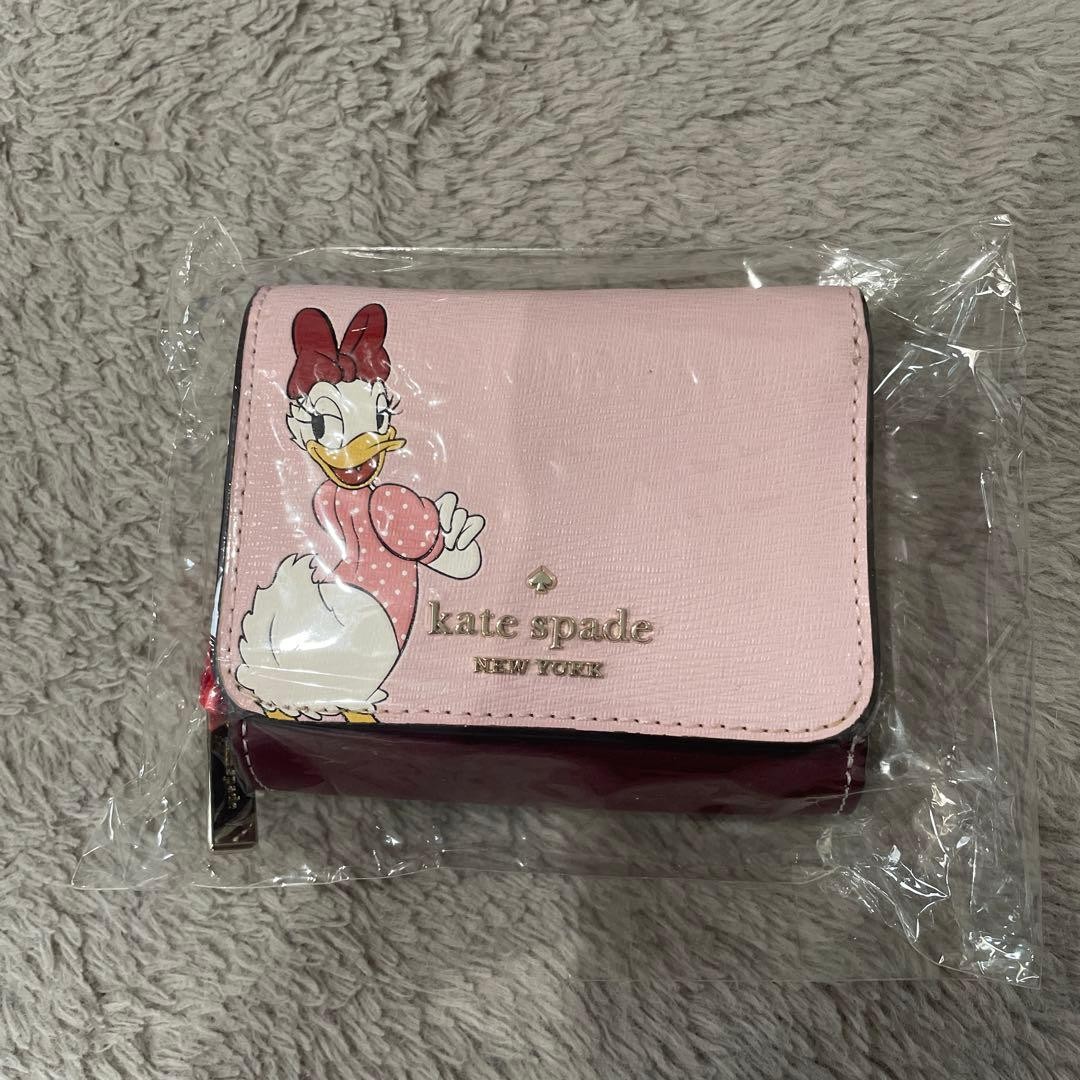 Kate Spade Daisy Duck Pink Tri-fold Wallet Used Unused Japan thumbnail 11