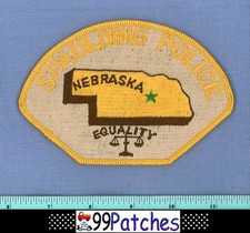 SPALDING (Old Vintage) NEBRASKA Police Shoulder Patch STATE SHAPE OUTLINE 6G