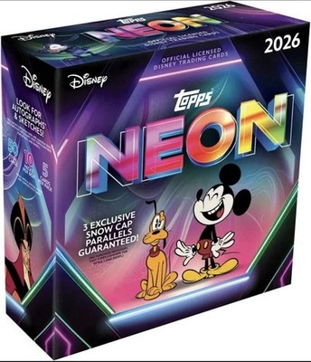 2026 TOPPS DISNEY NEON MEGA BOX (50 Cards) w/Chrome Brand New Sealed